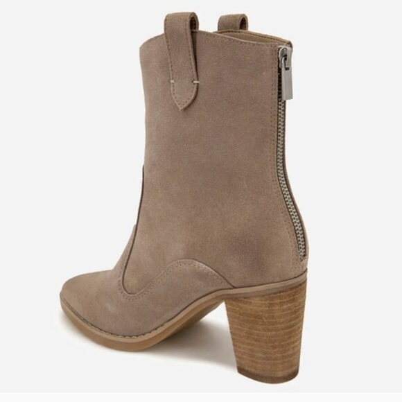 Splendid Raquel Taupe Suede Pointed Toe Heeled Zippered Boots Size 7.5 - Picture 7 of 9